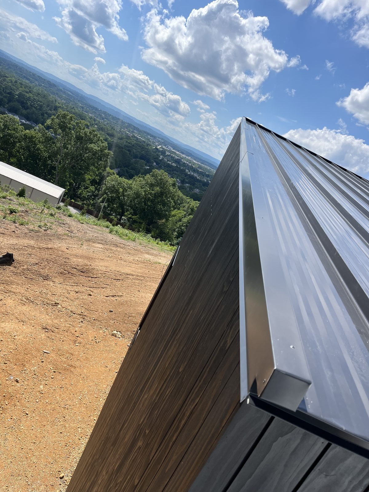 Completed white TPO flat roof overlooking the mountains, Hamilton County TN